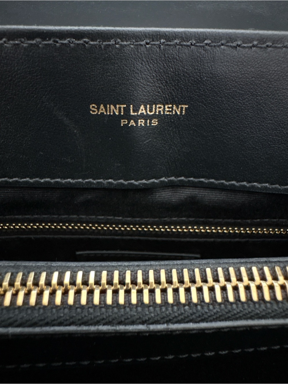 Saint Laurent Black Quilted Chevron Leather Shoulder Bag with Gold YSL Logo - Picture 10 of 15